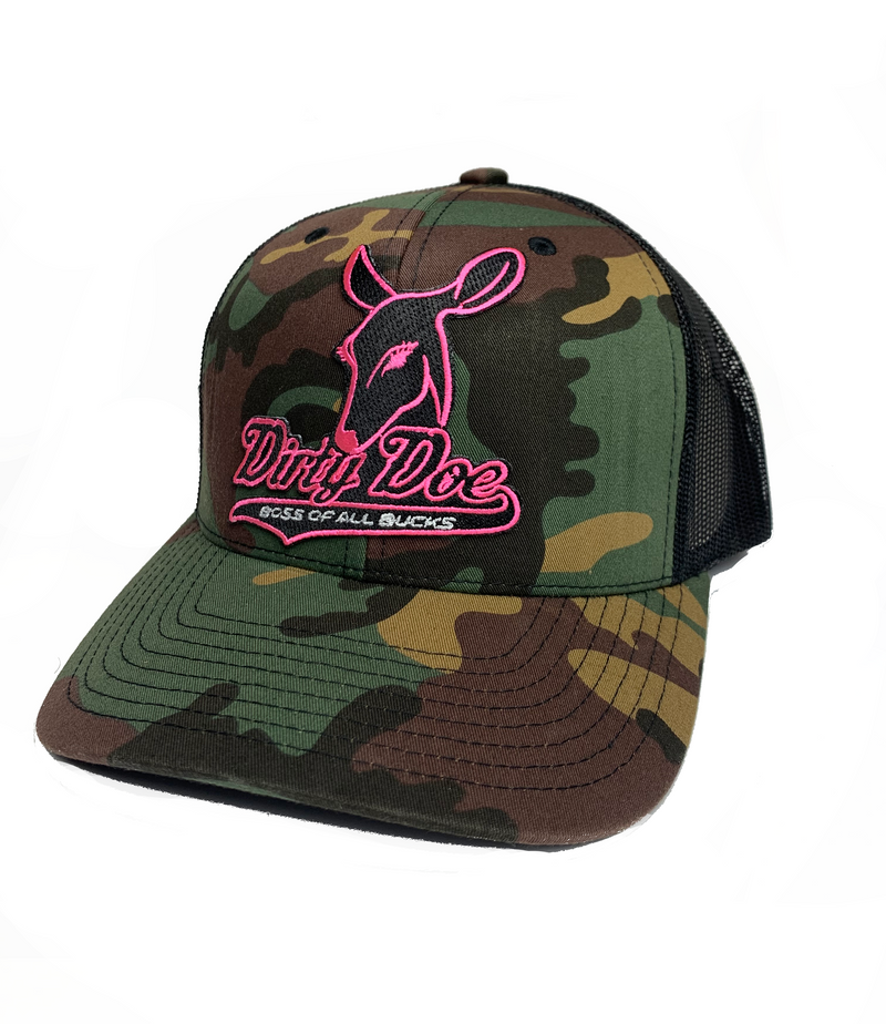 Dirty Doe Camo Neon Pink Patch Hat - Dirty Doe & Buck Wild 