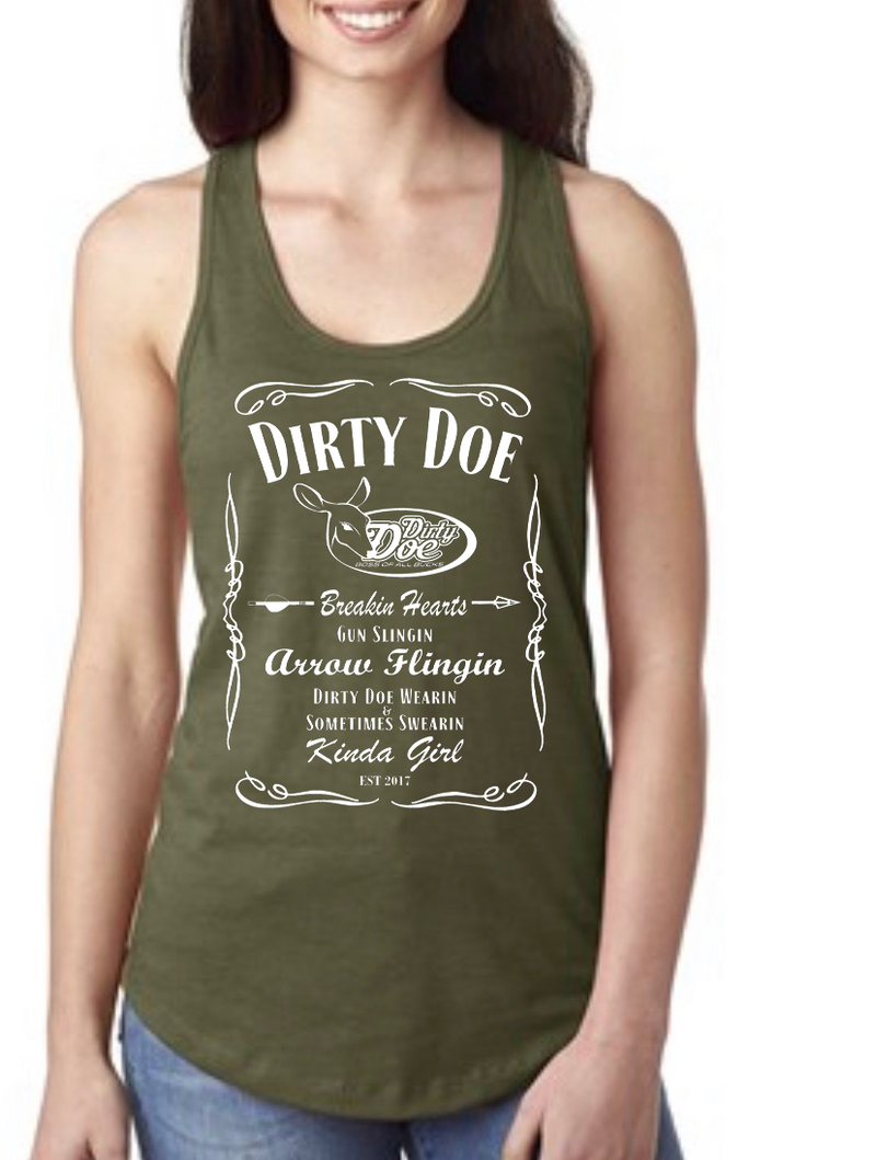 Dirty Doe" Breakin Hearts "Logo Racer Back Tank Tops ASSORTED COLORS - Dirty Doe & Buck Wild 