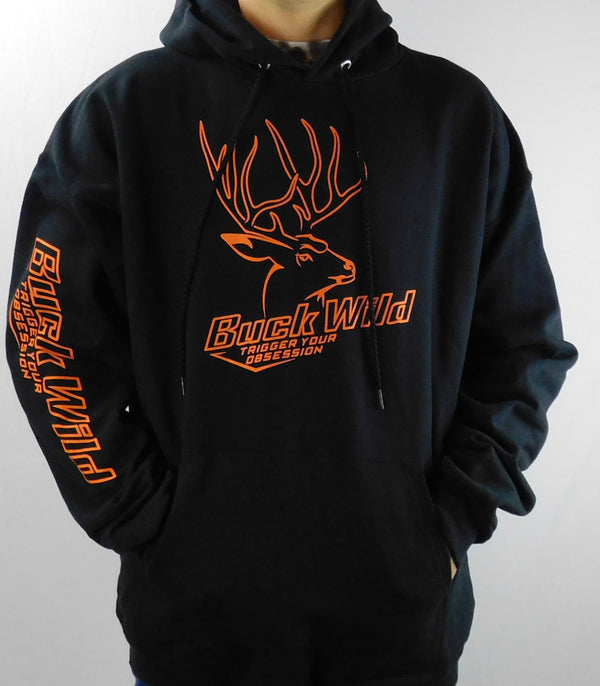 Buck Wild Black Hoodie With Orange Logo - Dirty Doe & Buck Wild 