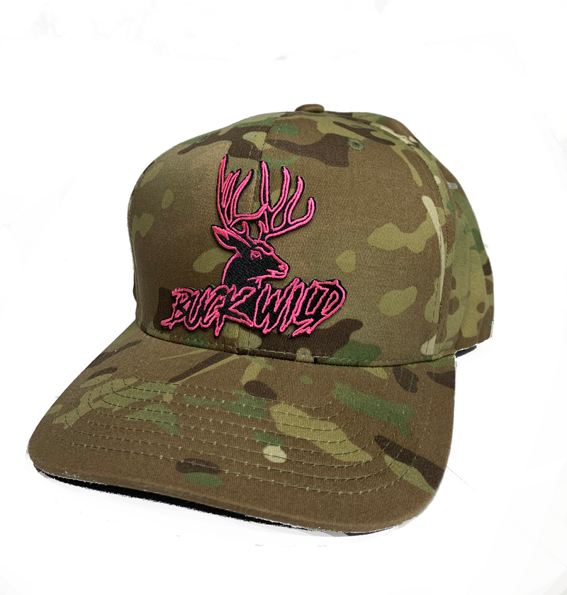Dirty Doe Multi Cam Neon Pink Patch Snapback Hat - Dirty Doe & Buck Wild 